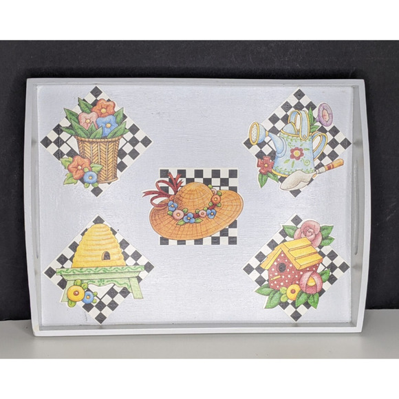 Mary Engelbreit Serving Tray Wooden 14 x 12 x 3 Summer Decoration - Picture 1 of 7